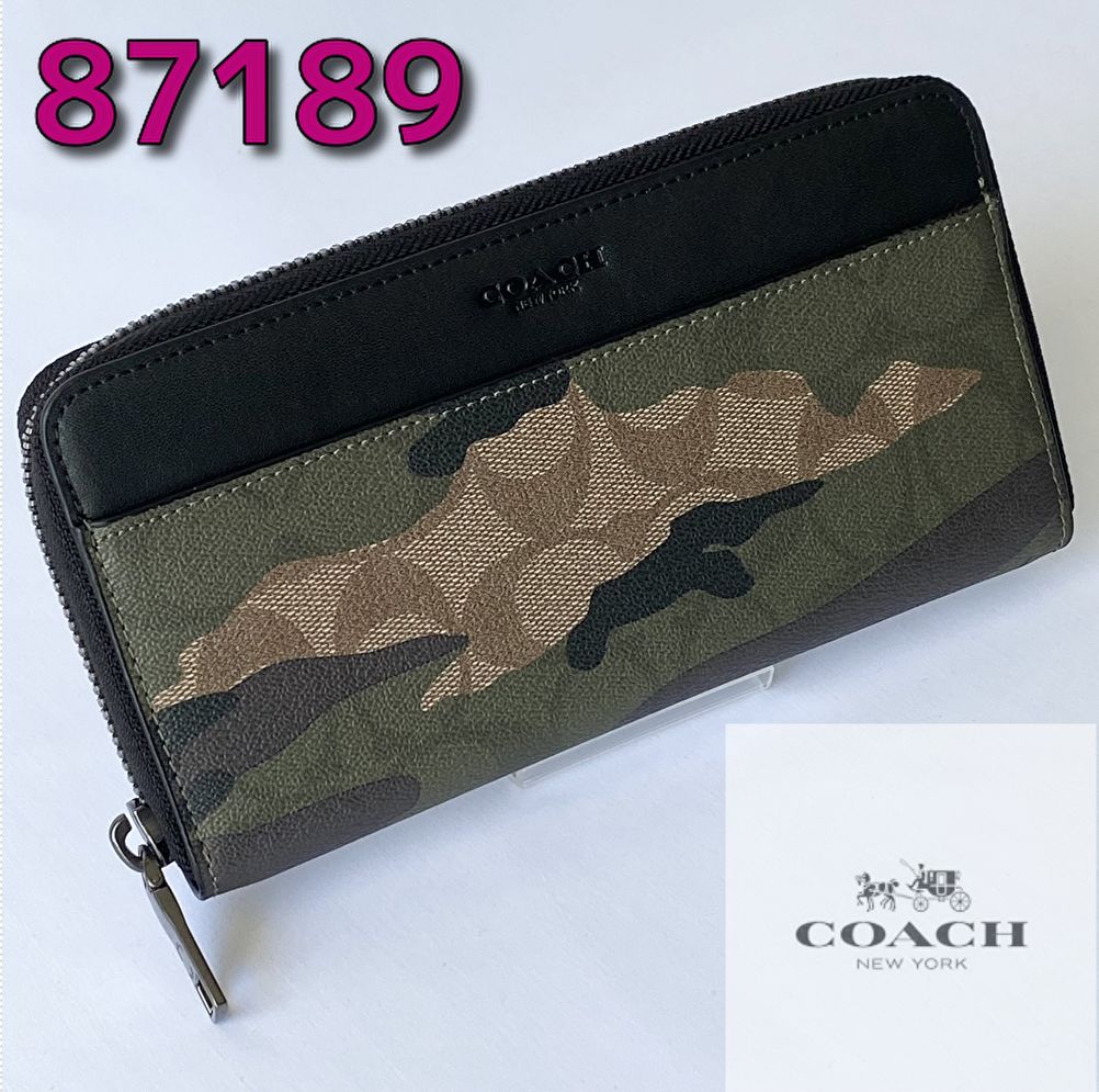 新品未使用 COACH コーチ 財布 カモフラージュ プリント 87189 迷彩