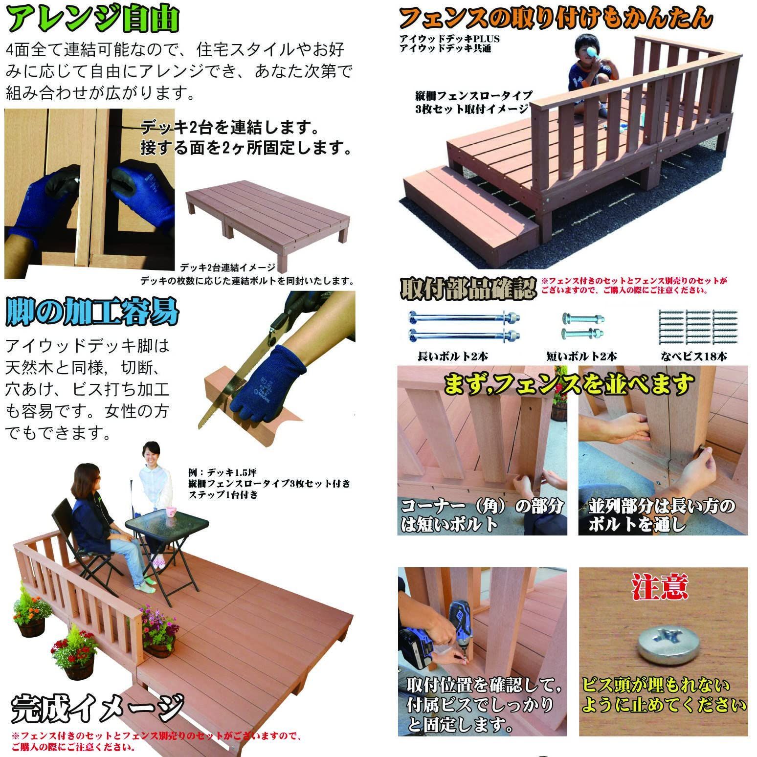 人気商品 アイガーデン igarden ウッドデッキフェンス60系 ハイタイプ ナチュラル H800mm 2枚セット i10368_2h60n