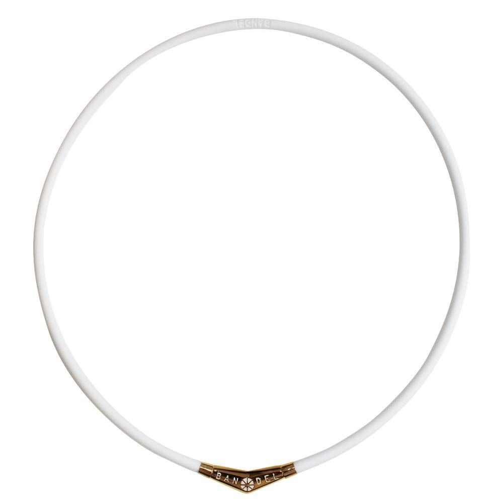 Color:ロゴ ホワイト×ゴールド_Size:45cm BANDEL バンデル チタン  