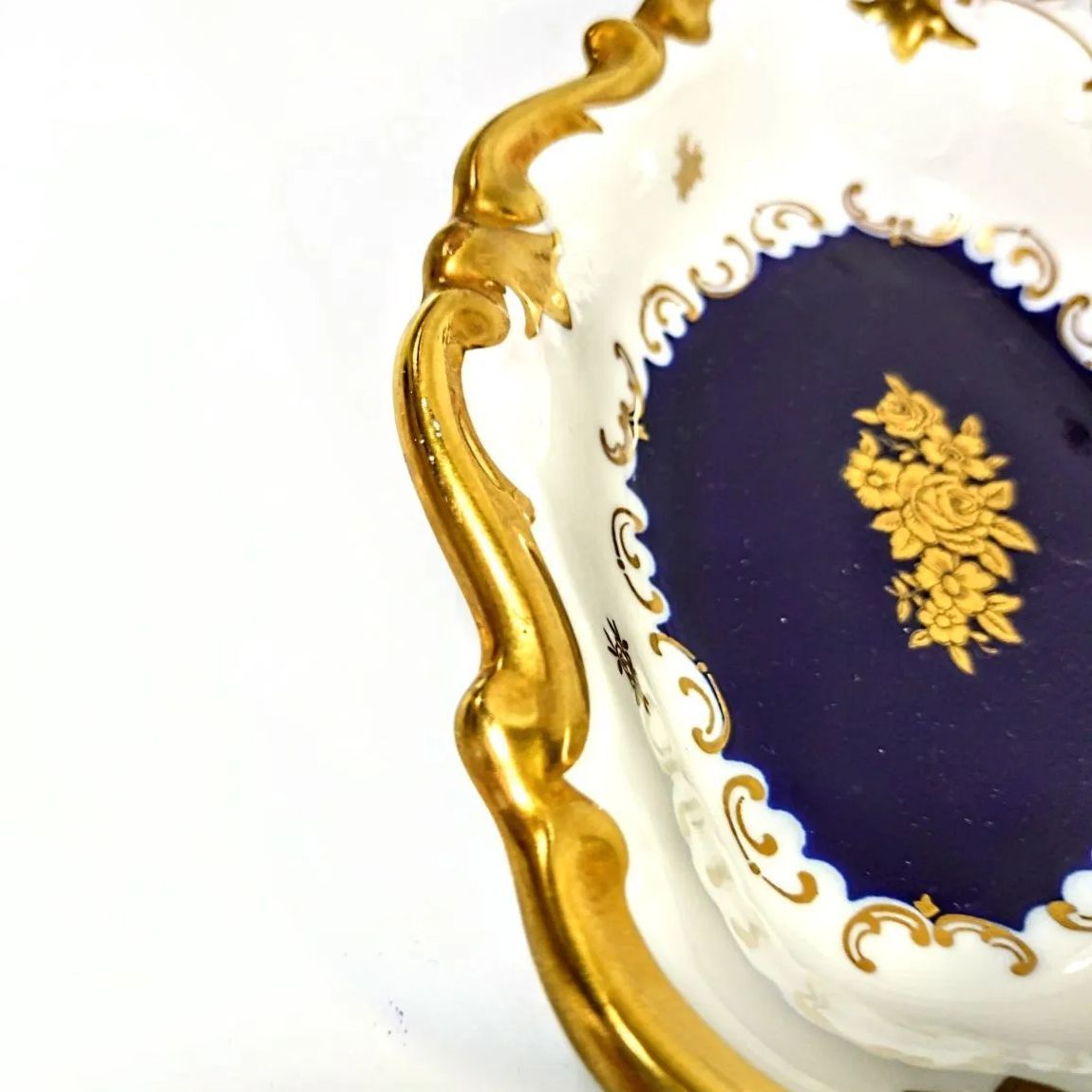 ♥【希少】ヴィンテージ GDR製 金彩コンポート皿（3分割）Royal China
