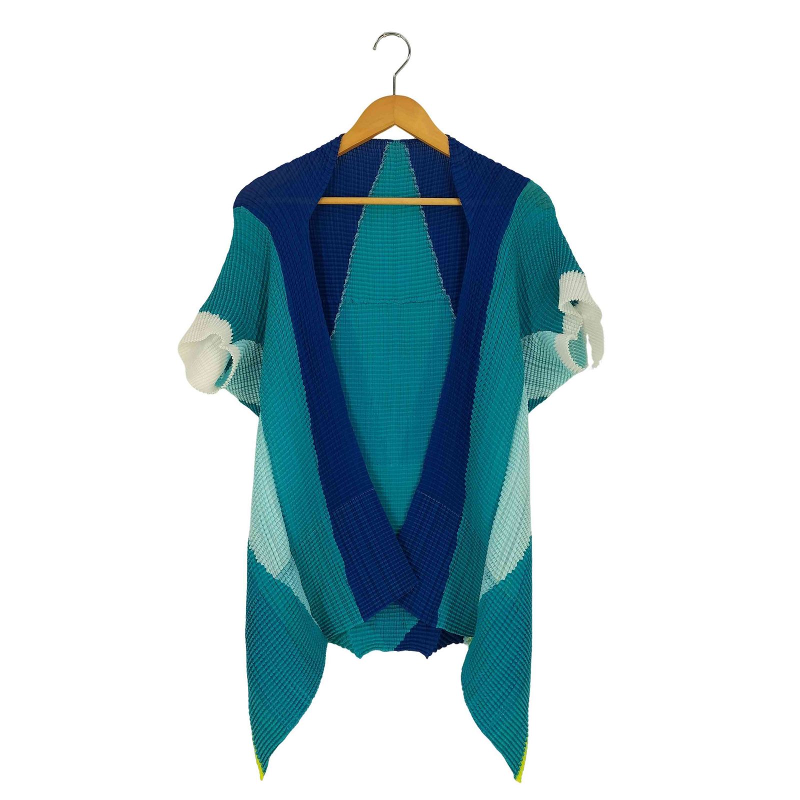 イッセイミヤケ ISSEY MIYAKE マルチカラー プリーツ カーディガン