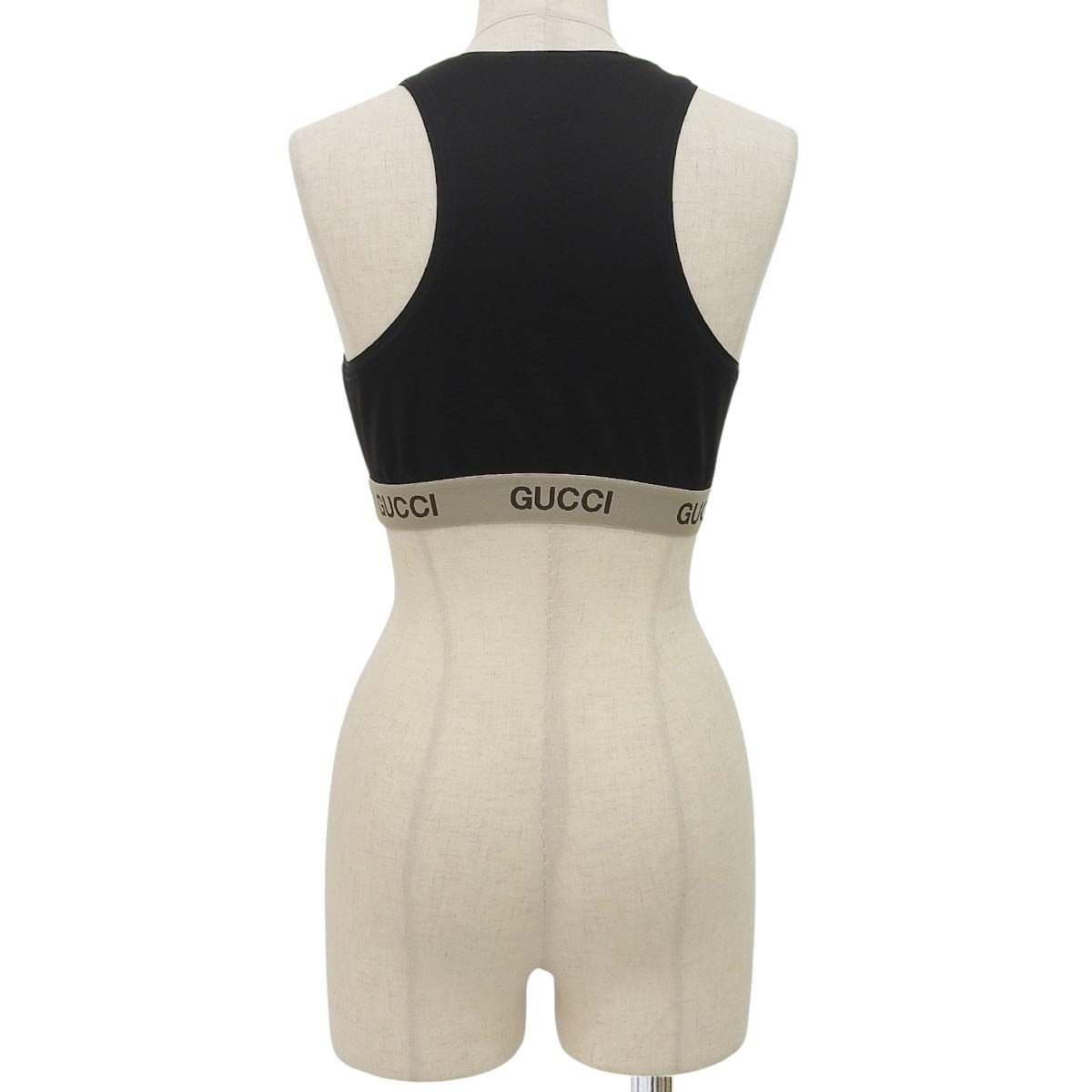 GUCCI グッチ スポーツ ブラ タンクトップ キャミソール アパレル ファッション GUCCI×NORTH FACE コラボ XS コットン ナイロン ブラック黒 ベージュ 672401 レディース アラモード