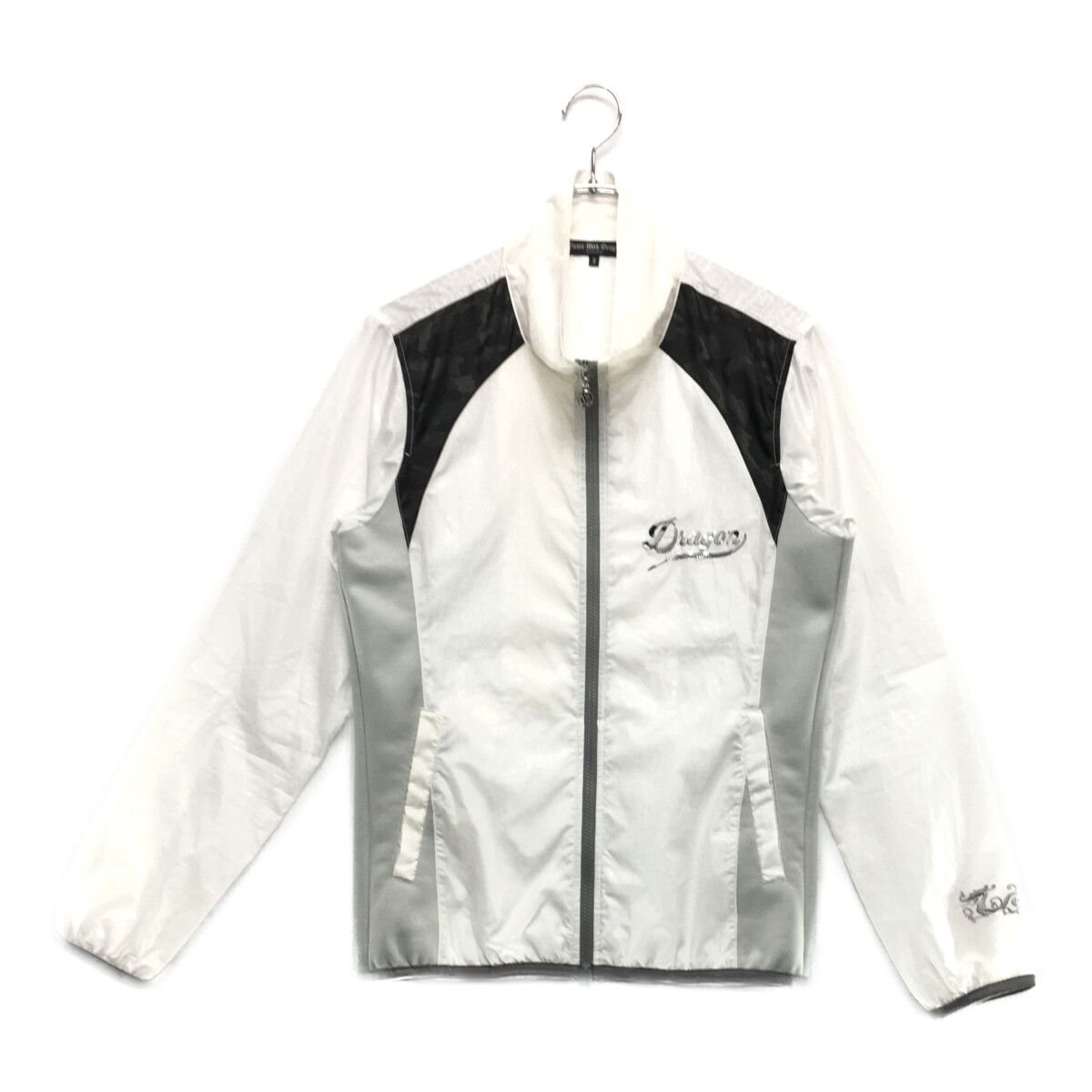  メンズ ダンスウィズドラゴン DANCE WITH DRAGON フルジップアウター 2(M) 白 薄手 クロコダイル柄 カモフラ柄