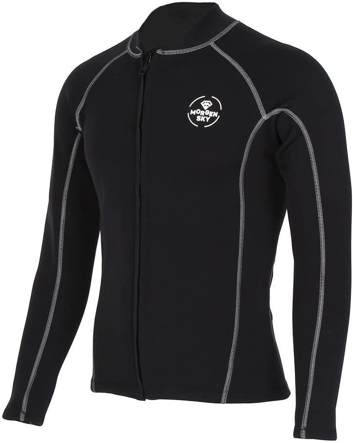 MORGEN SKY ウェットスーツ 長袖ジャケット 2mm フロントジッパー 伸縮性 防寒防風 保温 耐久 水陸両用 オートバイ サーフィン フィッシング シュ ノーケリング 沢登 磯釣り 103