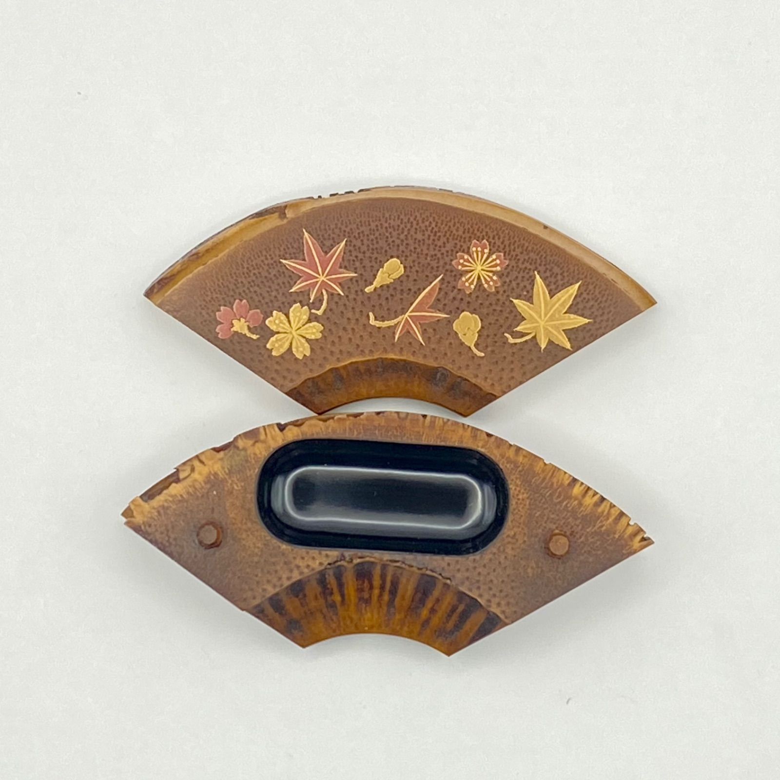 【茶道具】海野宗秦造　竹根香合（共箱） 竹製 漆器 海野宗秦 造 香合 共箱 共布 茶道具（道具 ] - 道具