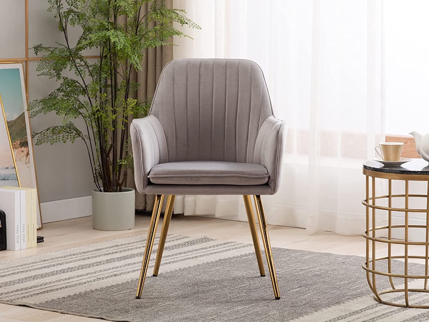 ダイニングチェア 肘付き アームチェア ゴールド脚付き お買い得品