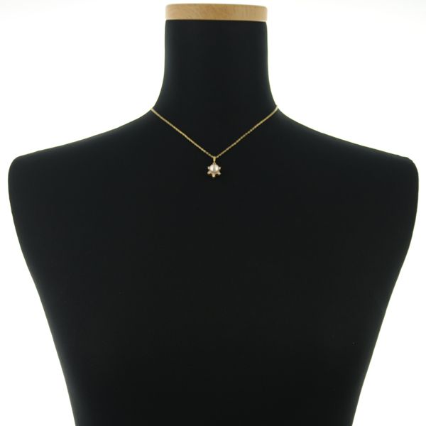 ミキモト ネックレス パール 真珠 K18YG BLJ ミキモト ネックレス パール 真珠 6.6mm ダイヤ ダイヤモンド K18YG BLJ