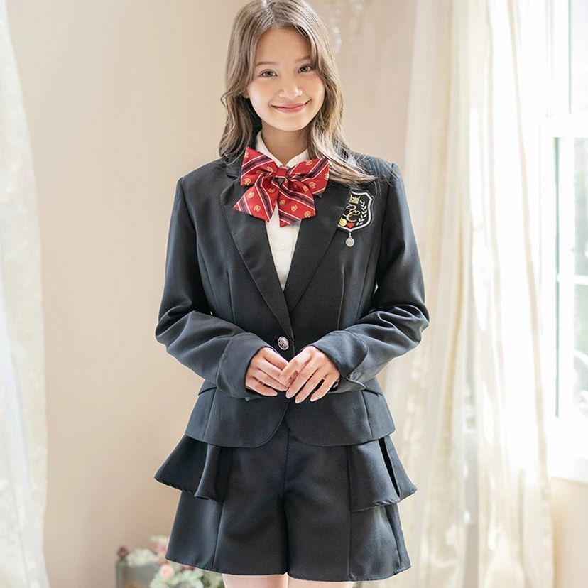 【黒×黒】ガールズぺプラムパンツスーツ6点セット キッズ キャサリンコテージ TAK