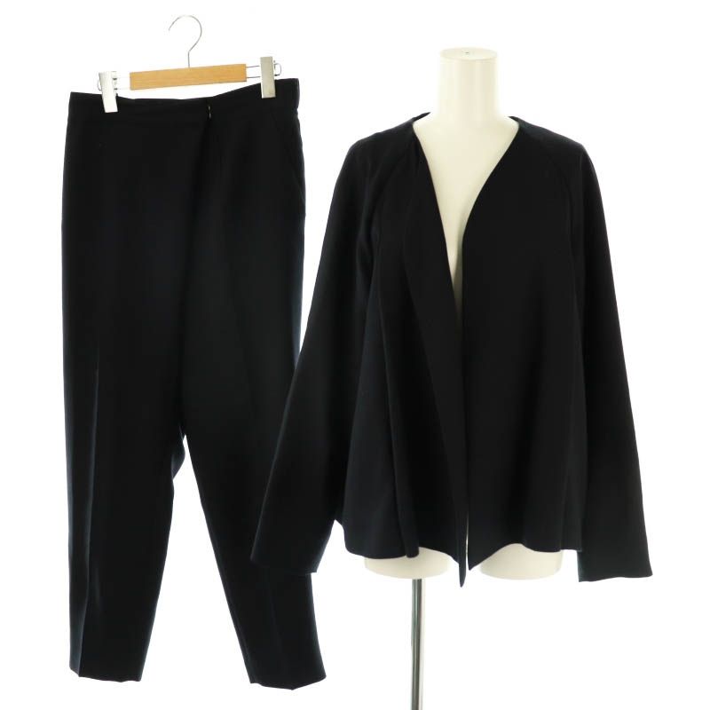 美品 ADORE ベーシックアムンゼンジャケット ノーカラー プリーツ 38 アドーア ADORE セットアップ ベーシックアムンゼン ジャケット パンツ