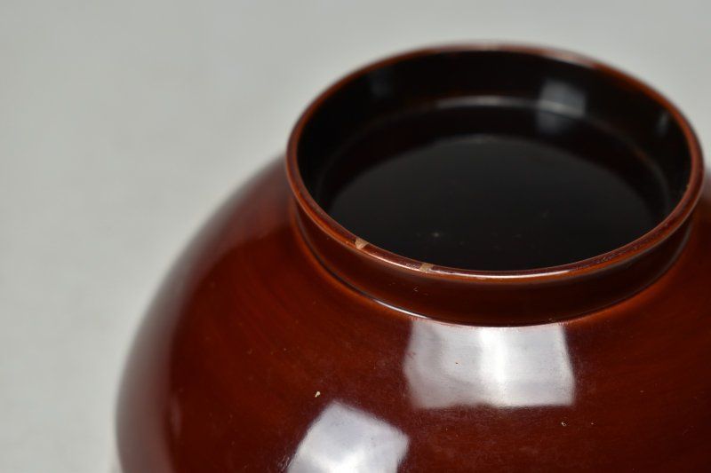 木製溜塗 見返蒔絵 吸物椀 汁椀 十客 蔵A5590b 木製溜塗 見返蒔絵