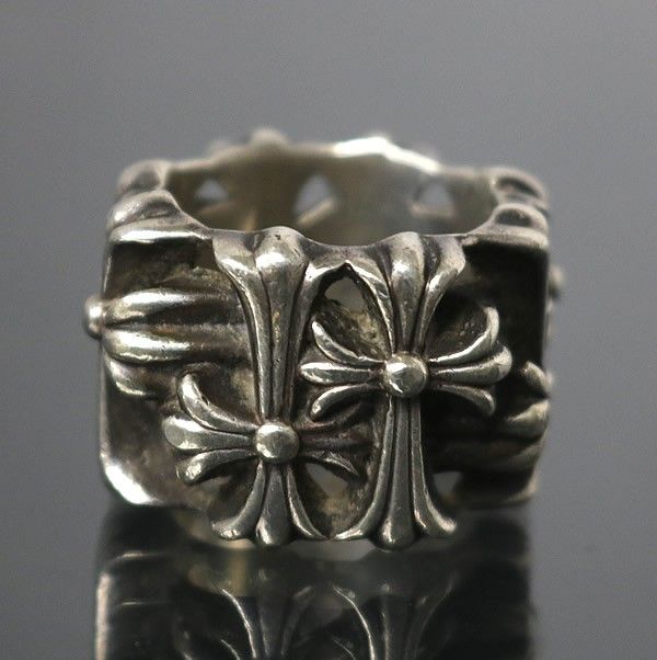 CHROME HEARTS 銀座店 クロムハーツ セメタリークロス スクエア リング 指輪 メンズ シルバー SV925 約18号 100620