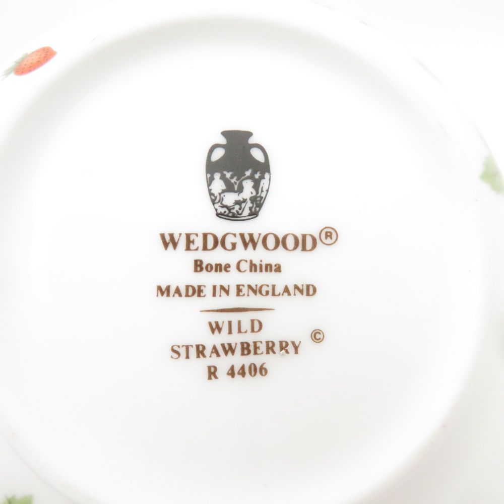 【美品】ウェッジウッド　ワイルドストロベリー　スープチューリン　黒壺 ウェッジウッド（黒壺マーク） カップ＆ソーサー ワイルド