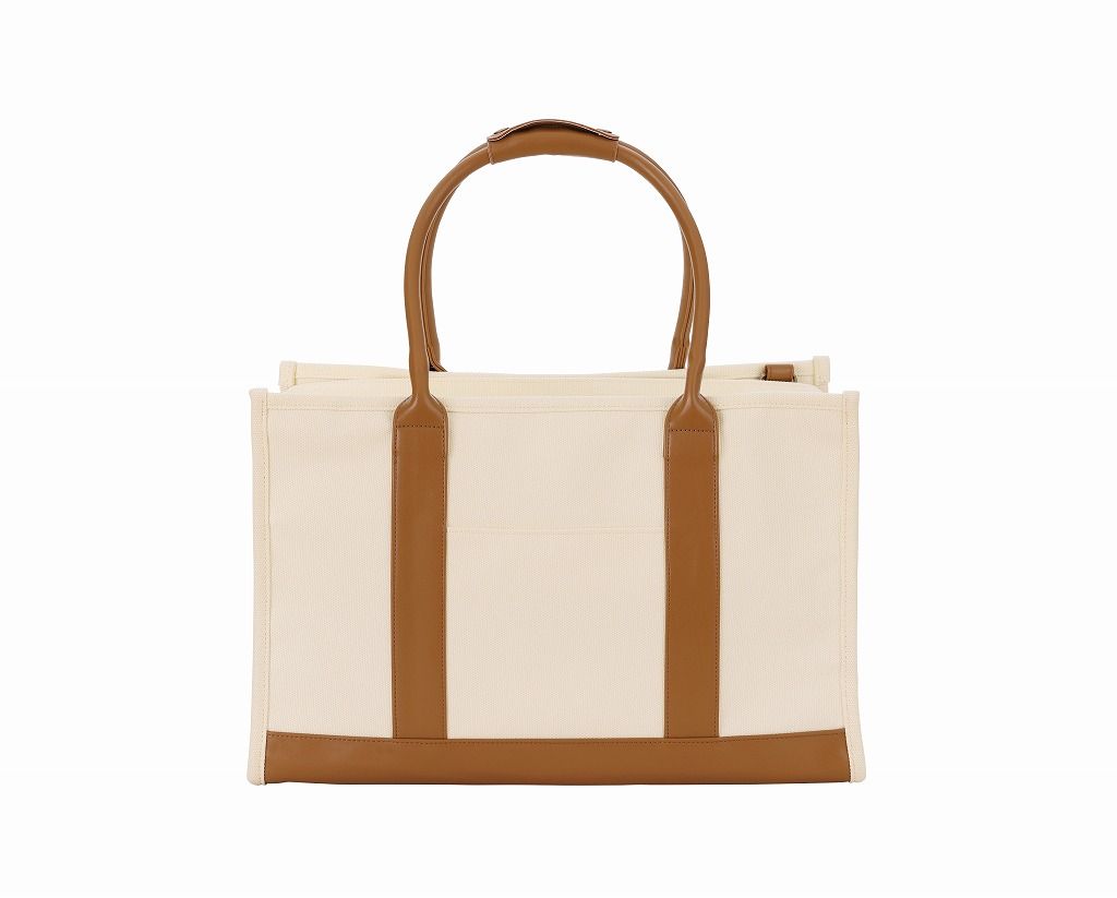 アイリスオーヤマ ペットキャリー キャンバストートキャリー 幅約45×奥行約23×高さ約30cm メッシュ生地 飛び出し防止リード 2way トートバッグ Lサイズ アイボリー P-CT450 IRIS OHYAMA