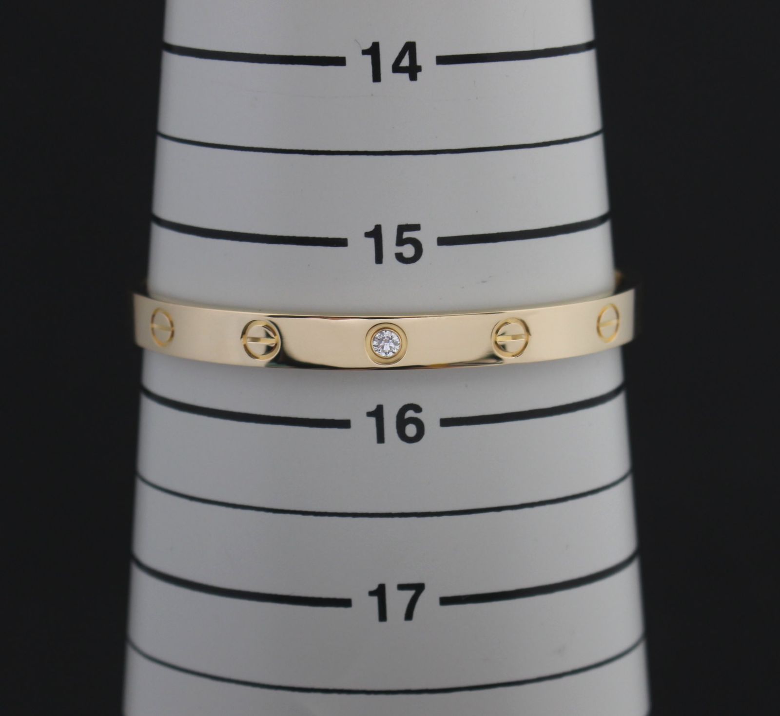 美品 カルティエ Cartier オープン ラブブレス バングル 純正1Pダイヤ