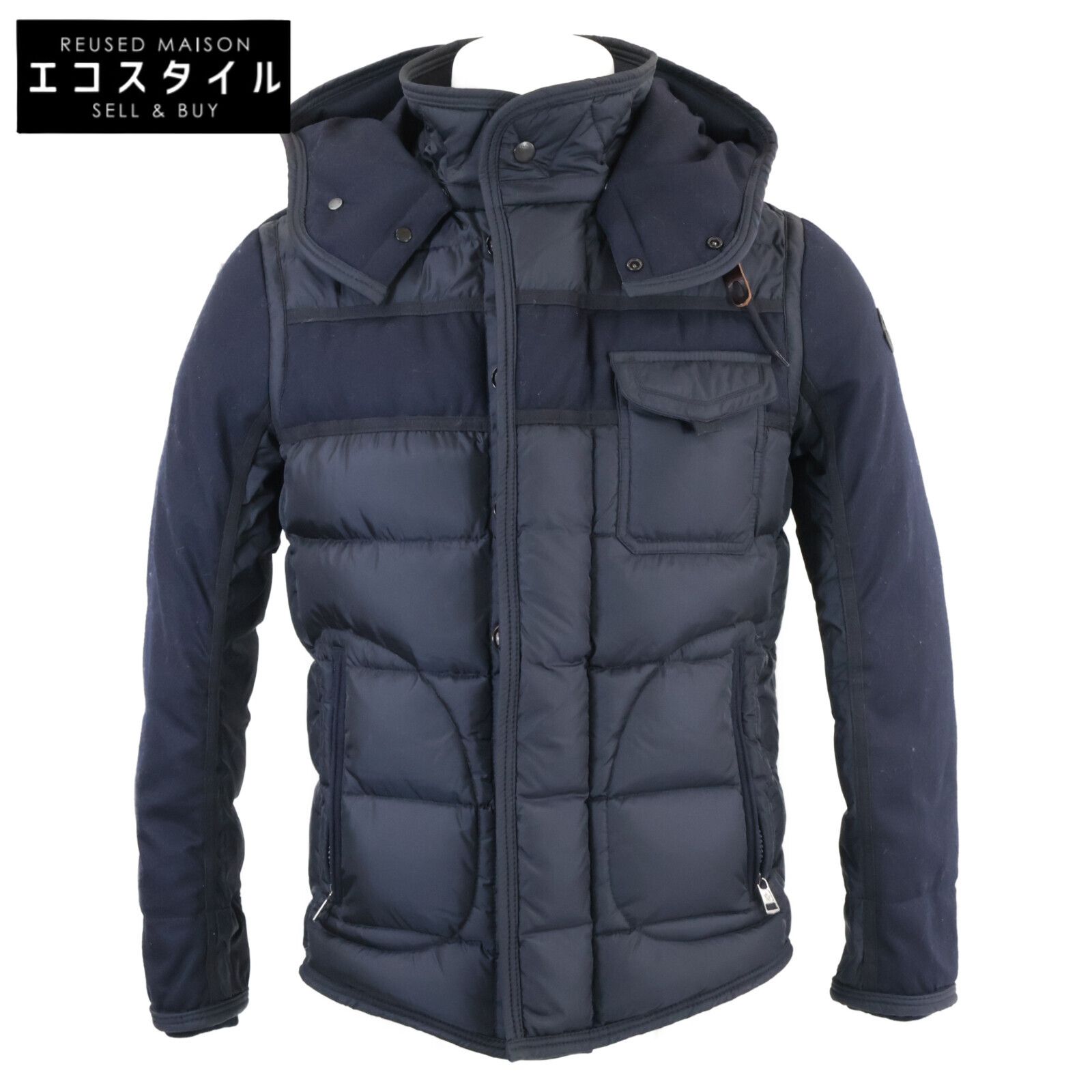 MONCLER モンクレール 並行 16年製 RYAN ライアン ナイロン×ウール 切り替え フーデッド 0