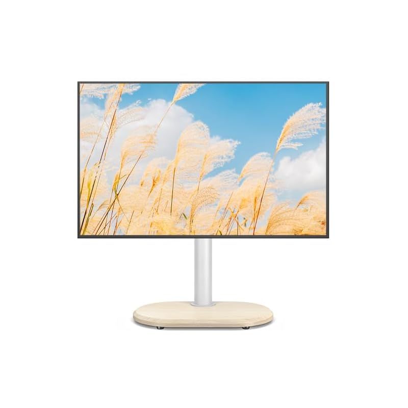 Rfiver テレビスタンド ロータイプ tv stand 26-55インチ対応 VESA100 100mm～400 400mm 耐荷重40KG テレビ スタンド 卓上 モニタースタンド テレビ台 楕円形木製ベース tvスタンド おしゃれ 6段階高さ 1