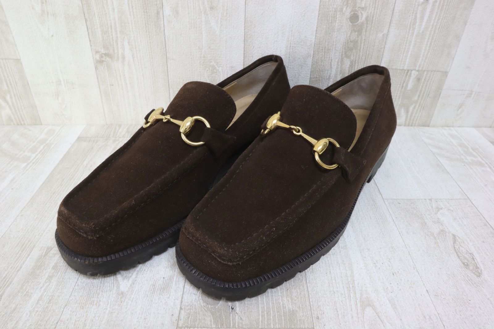 GUCCI グッチ ホース ビットローファー 6 1/2 約23.5cm ブラウン