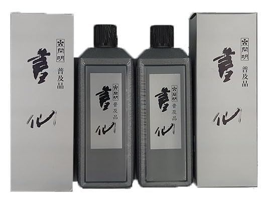 NumberOfItems:2 【まとめ買い】開明 書仙 普及品 2本セット 容量400ml SU-2005 書道 習字 墨汁 墨 ぼくてき 伸びがいい 適度の光沢 優雅な墨色 液墨 筆跡の重なりが美しい