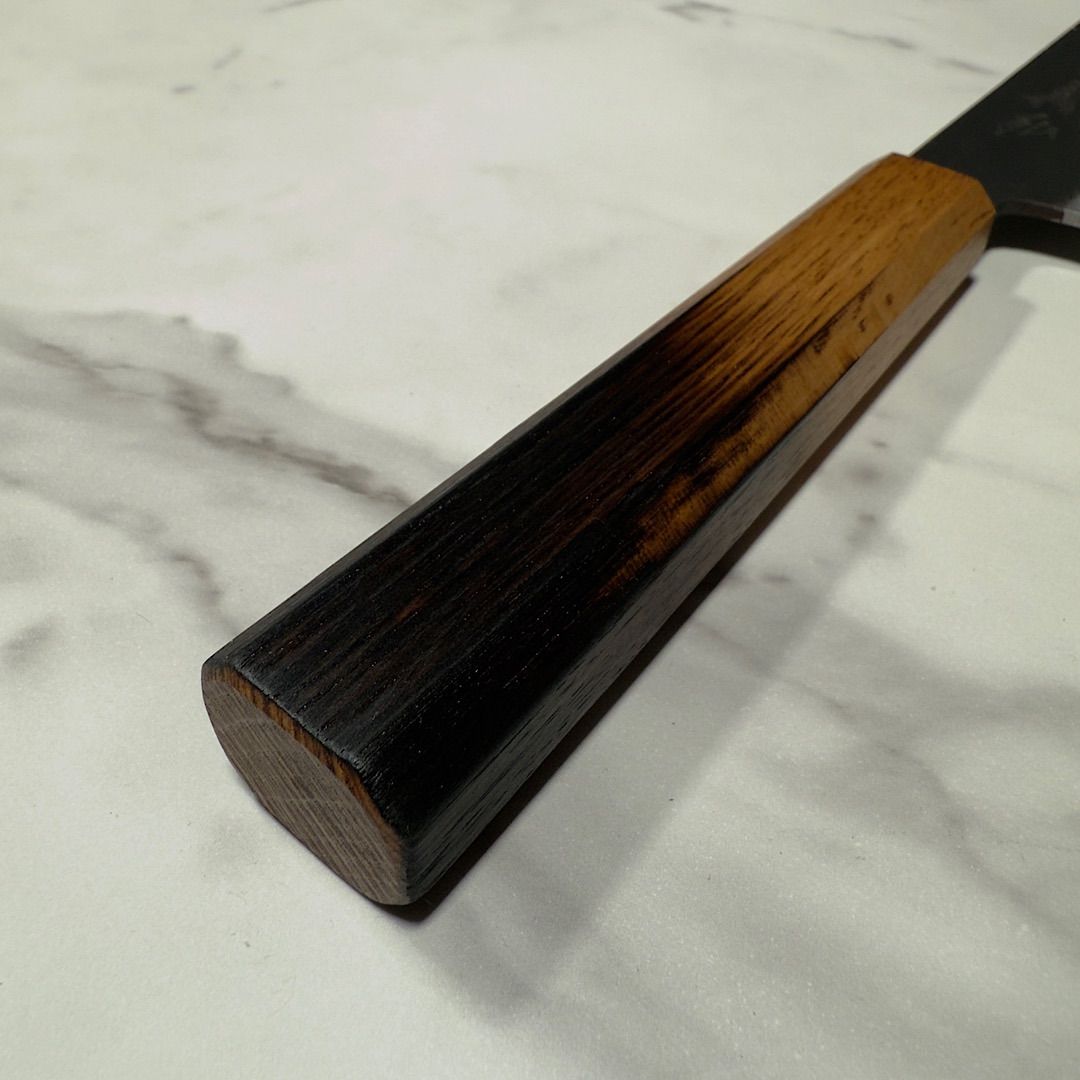 義弘作　菜切　包丁　黒打ステンレス AUS-8A 山脇刃物製作所　紫檀水牛八角柄 義弘作 菜切 包丁 黒打 ステンレスAUS-8A 山脇刃物製作所 紫檀