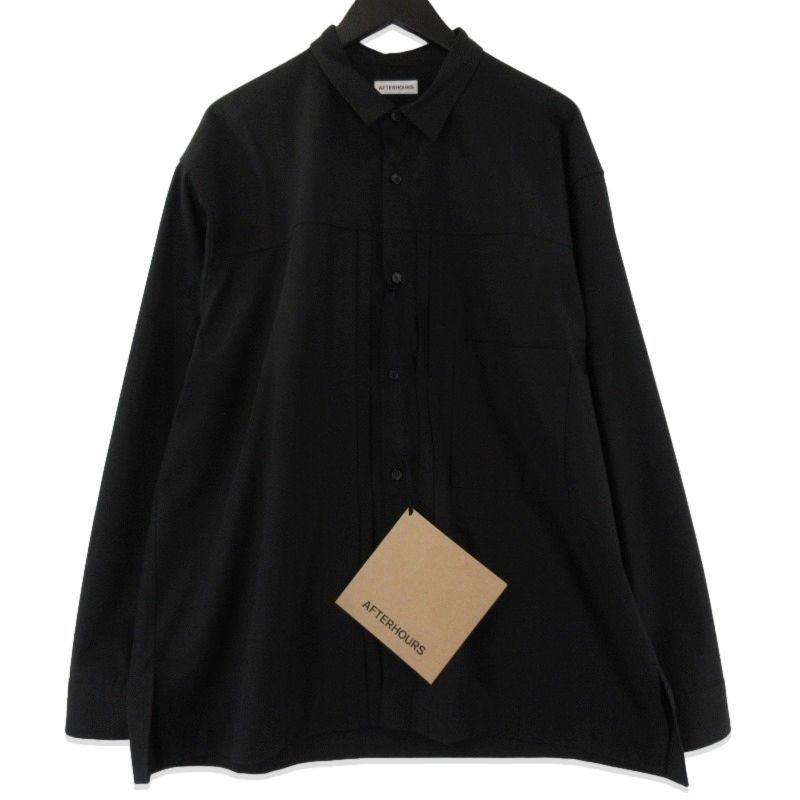 AFTERHOURS アフターアワーズ プリーツブルゾン A006-E 1BL PLEATED BLOUSON 強撚ギャバジン ブラック 黒 371012534