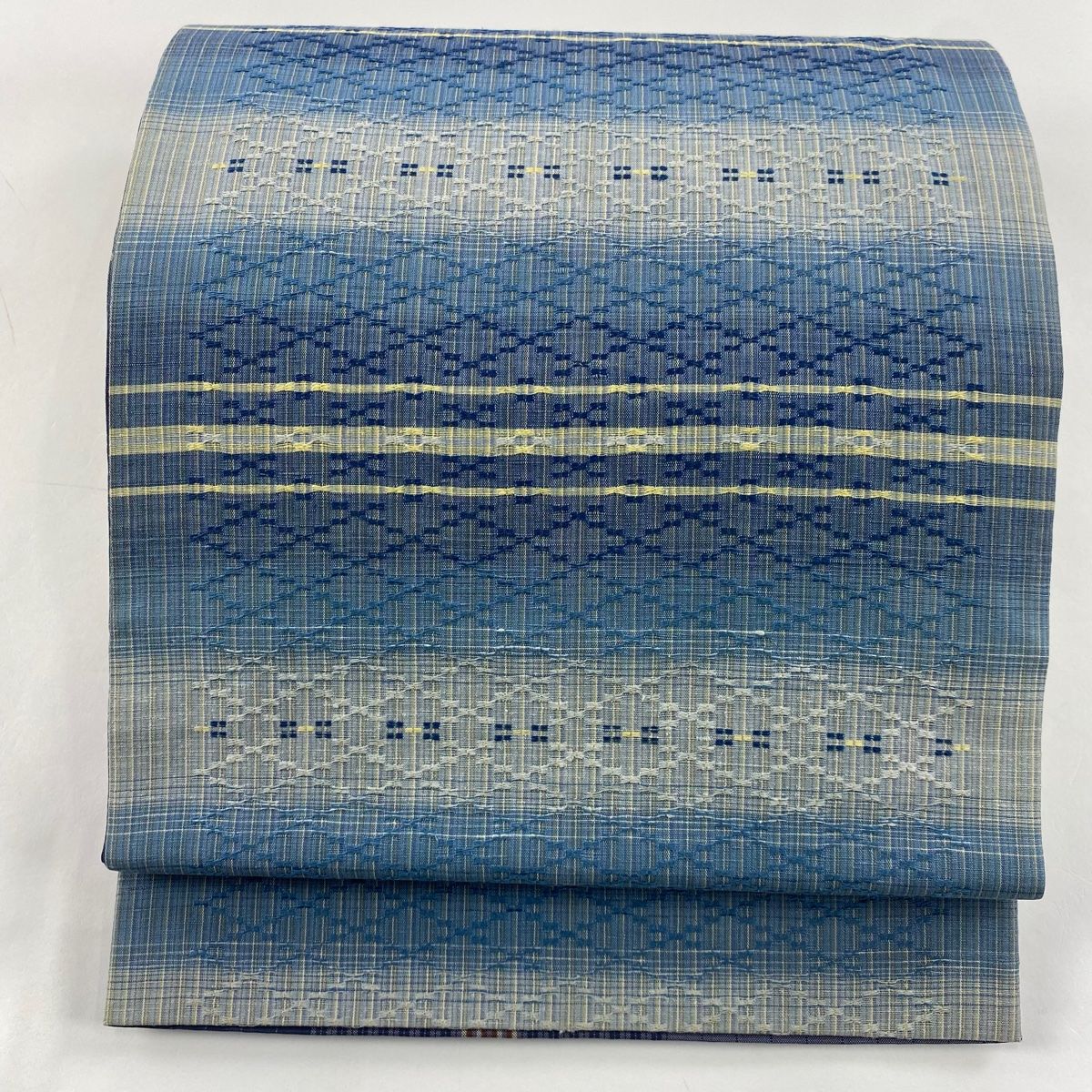A21 新品　紬地　全通袋帯　美品 秀品 紬縞 幾何学 正絹 A21 新品 紬地 全通袋帯 美品 秀品 紬縞 幾何学 正絹 - メルカリ
