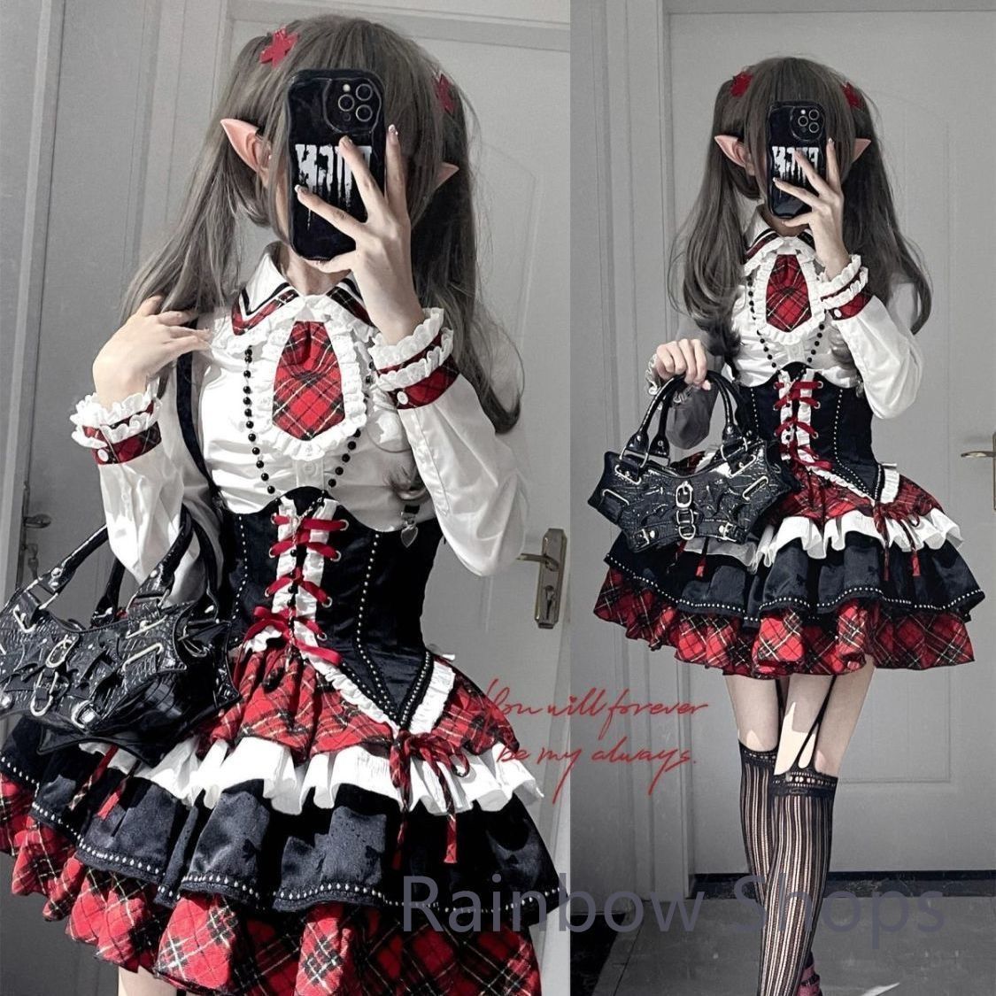 新品未使用】ゴスロリ 黒 ロリータ☆ミニスカートセット