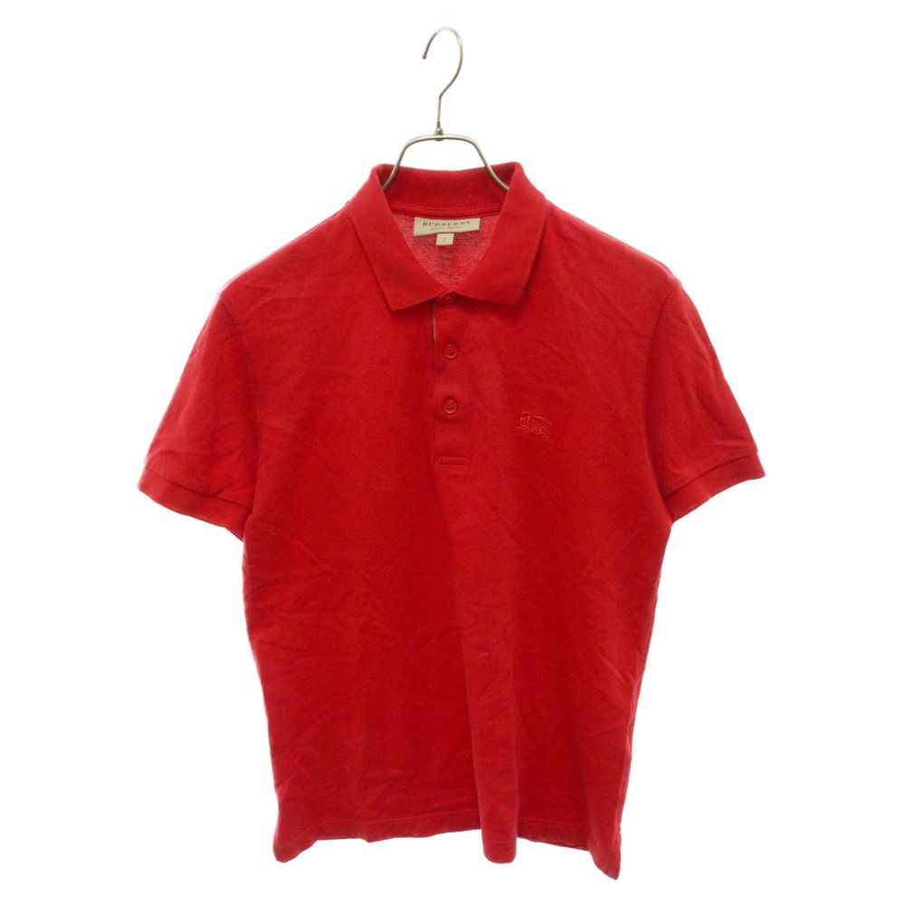 BURBERRY レッド ポロシャツ BURBERRY - バーバリー☆ イングランド製半袖 ワインレッド