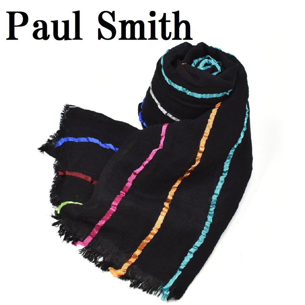 ポールスミス PAUL SMITH M2A 668E AS63 79 スカーフ メンズ マルチストライプ ブラック