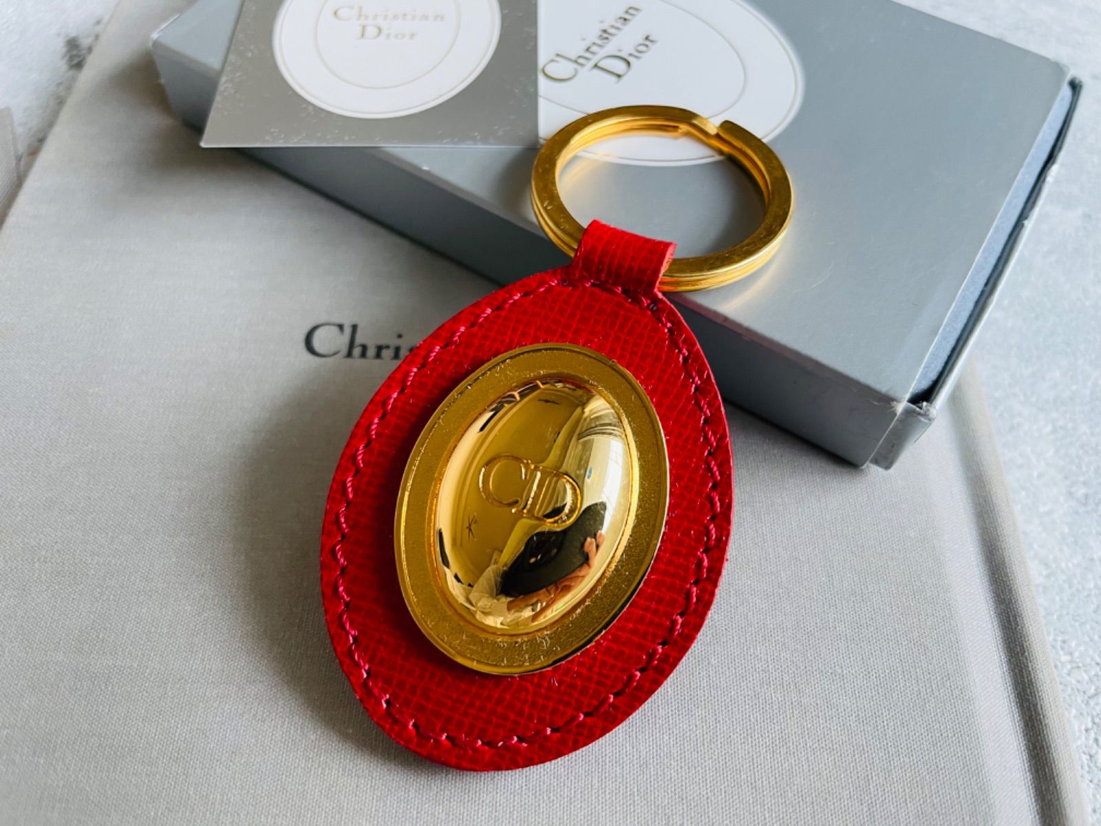 Christian Dior ラウンドプレート キーリング クリスチャンディオール 
