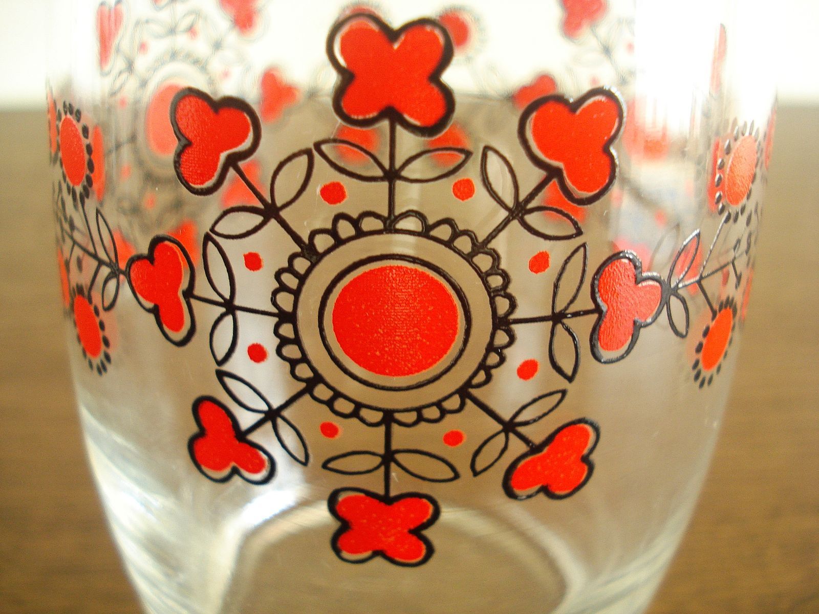 アデリアアデレックス赤い花模様のグラス-1
