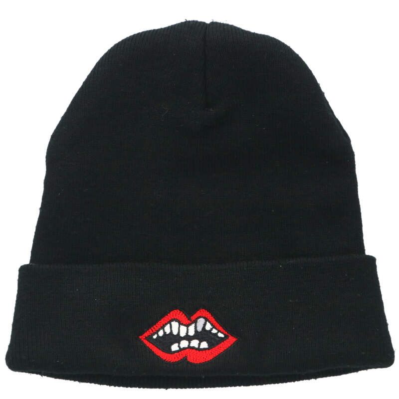 チョンパー刺繍アクリルニット帽 メンズ