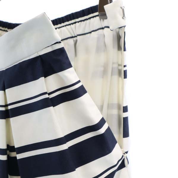 未使用 アナカ ボーダー柄 ロング丈 ボックス プリーツスカート 36  