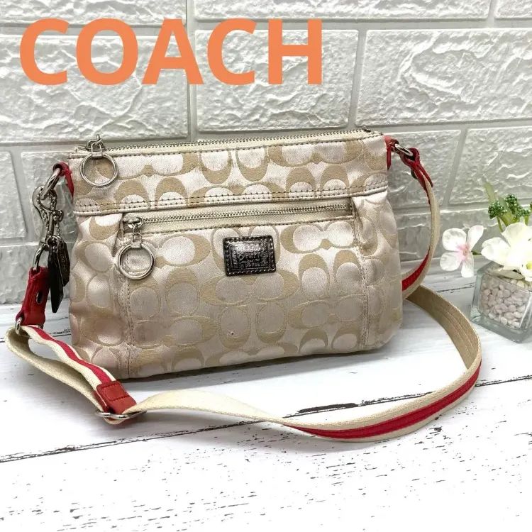 【美品】COACH コーチ ポピー ショルダーバッグ シグネチャー キャンバス 楽天市場】【バッグ】COACH コーチ ポピー シグネチャー