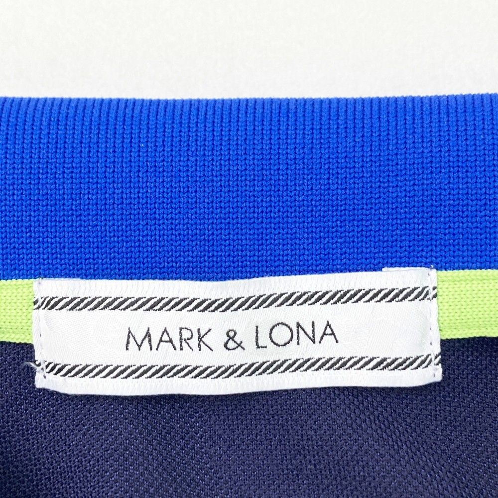 MARK&LONAマークアンドロナ スカル カモフラポロシャツ （ブルー系）48 MARK&LONA マークアンドロナ 半袖ポロシャツ ネイビー×ブルー