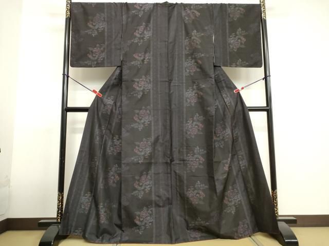 平和屋着物○結城紬 千草色 正絹 逸品 DAAV1323tw