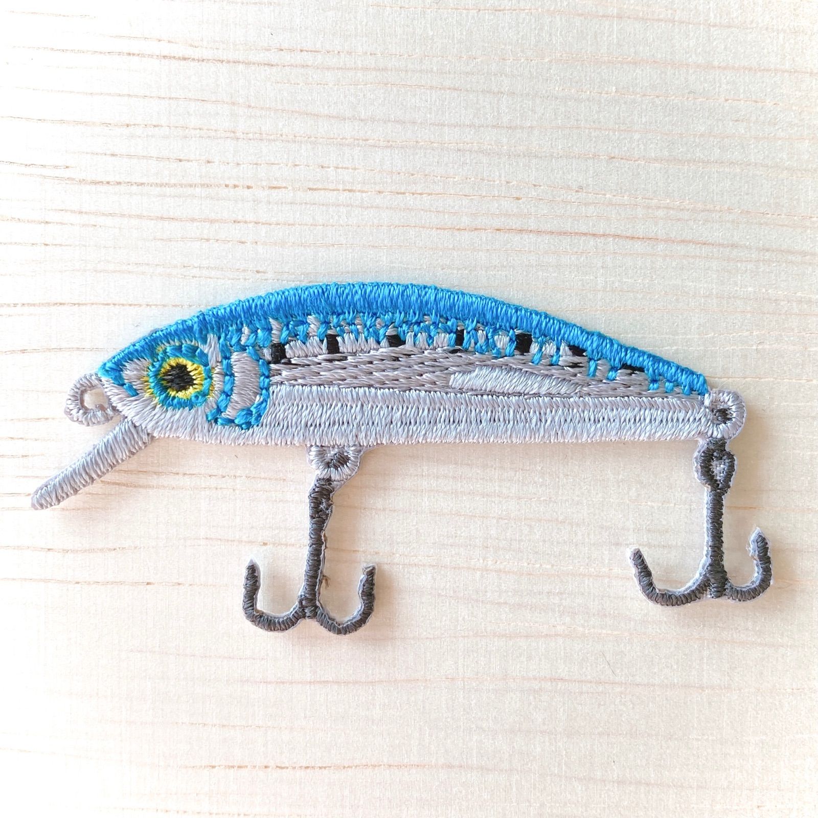 魚釣り好きさんの2点セット♥ アイロン刺繍ワッペン ルアー リール