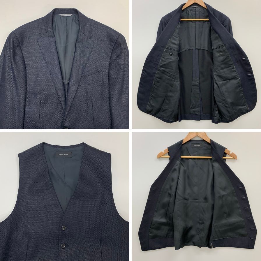 ジョセフオム 春夏スーツ スリーピース リサイクル素材使用 洗える ストレッチ スリーピーススーツ 紺織