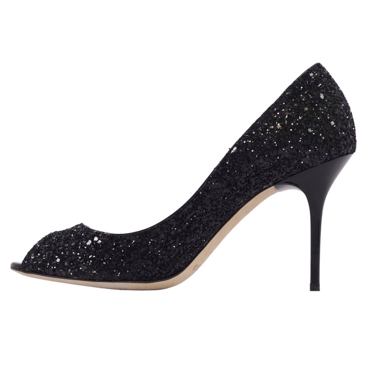 未使用 ジミーチュウ JIMMY CHOO パンプス オープントゥ グリッター 