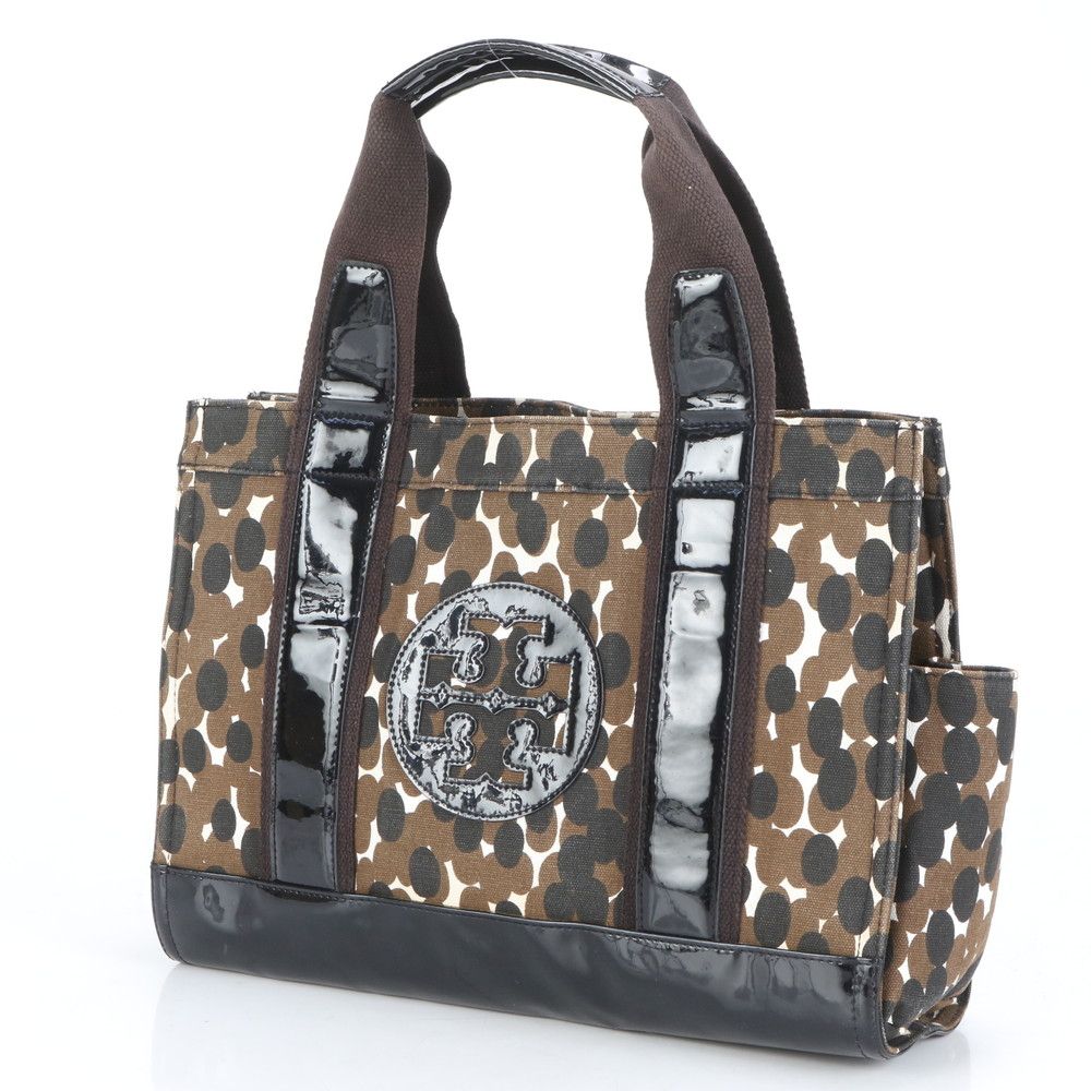 【極美品】トリーバーチ エラ トートバッグ キャンバス 肩掛け A4可 黒 TORY BURCH トリーバーチ トートバック エラ キャンバス トート
