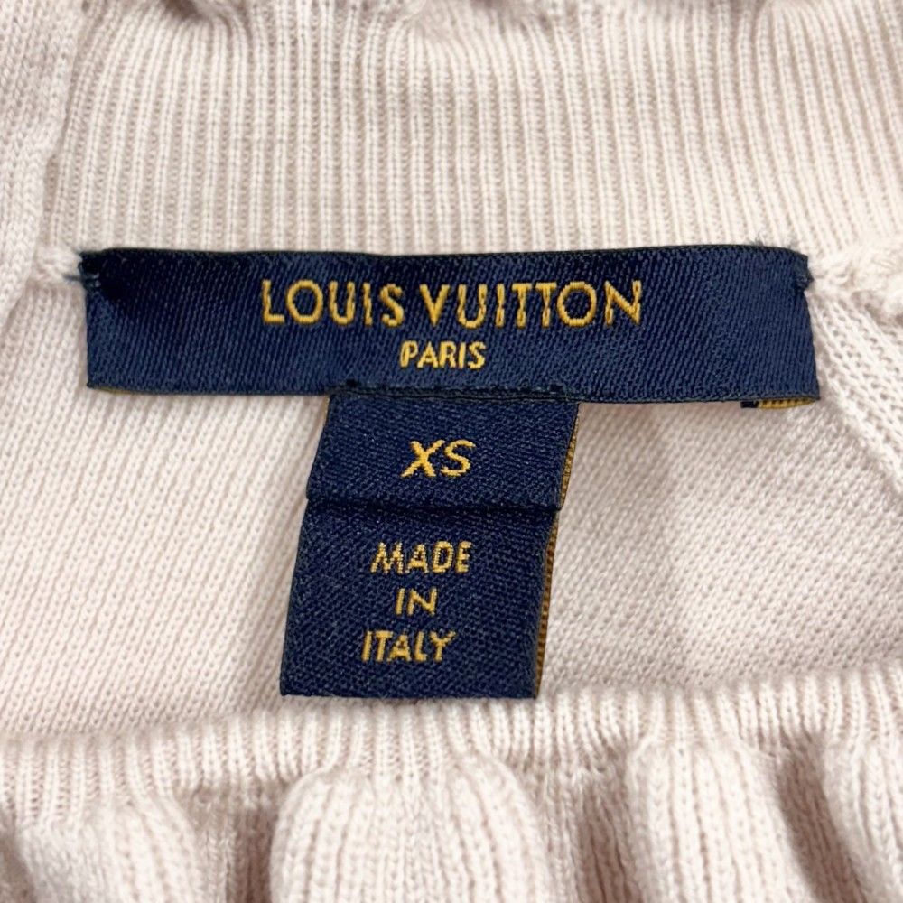 ルイヴィトン ワンピース レディース ノースリーブニットワンピース アパレル ドレスワンピース プリーツ フリル 服 LOUIS VUITTON XS ピンク ゴールド金具 ウール ポリエステル ナイロン ポリウレタン 夏 品