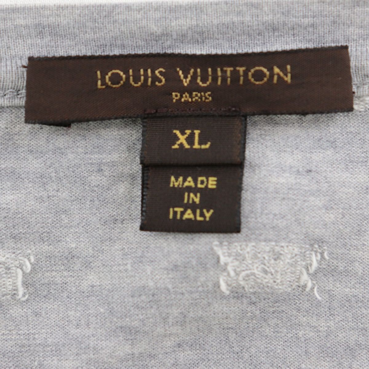 ルイ・ヴィトン LVロゴ総柄 半袖Tシャツ メンズ グレー XL LOUIS VUITTON