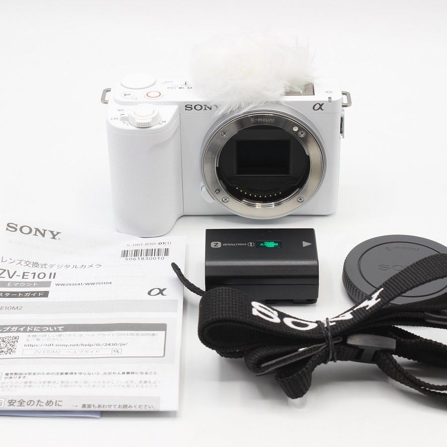SONY ZV-E10 ホワイト ボディ 美品 SONY ZV-E10 W デジタル一眼カメラ VLOGCAM(ボディのみ/ホワイト
