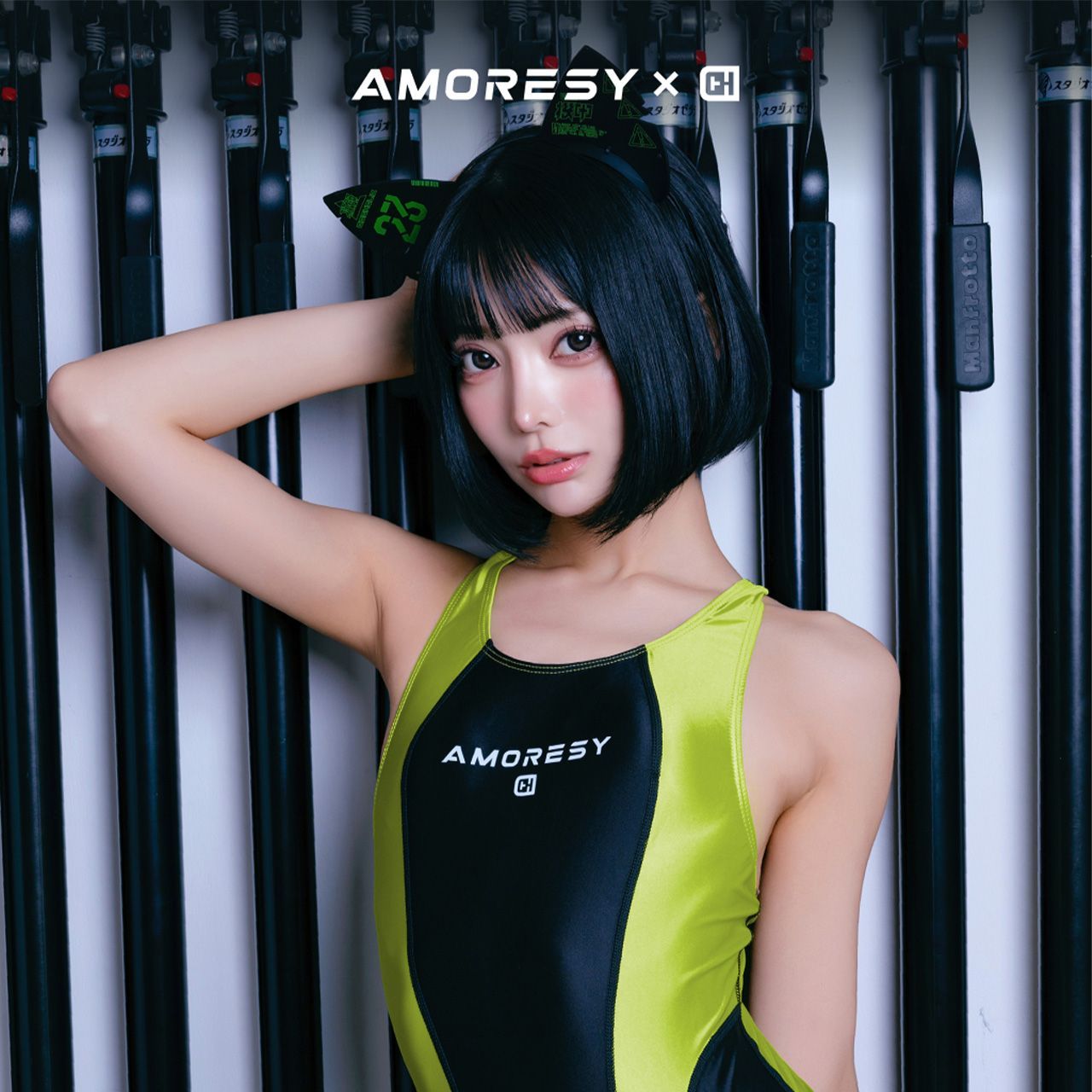 AMORESY アモレシー コスホリック コラボ Domina 競泳水着 バイカラー