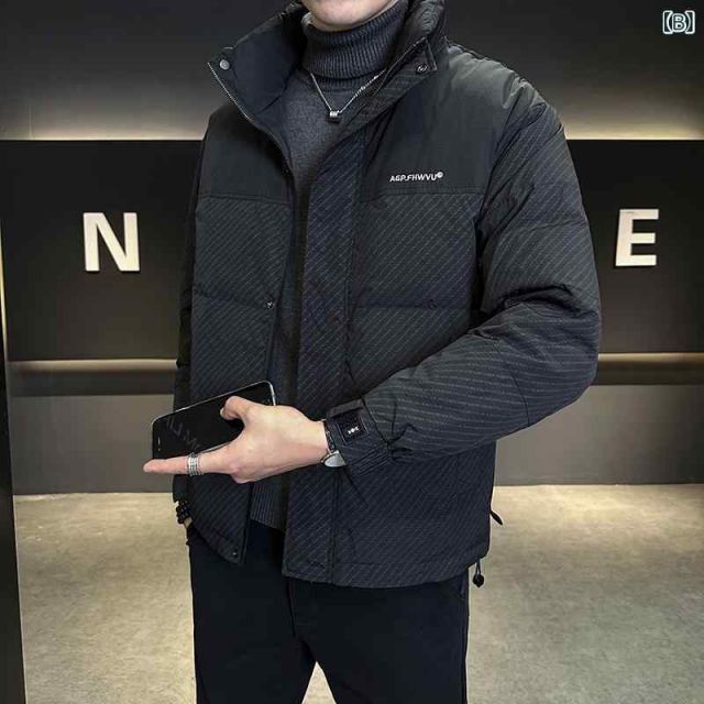 L 春 コーデ メンズ 服 シンプル ファッション オシャレ 大人 かっこいい 大きいサイズ ストリート 紳士服 冬 ダウン ジャケット 軽 暖かい スタンド カジュアル 防寒 KANDAIZUMI_COM