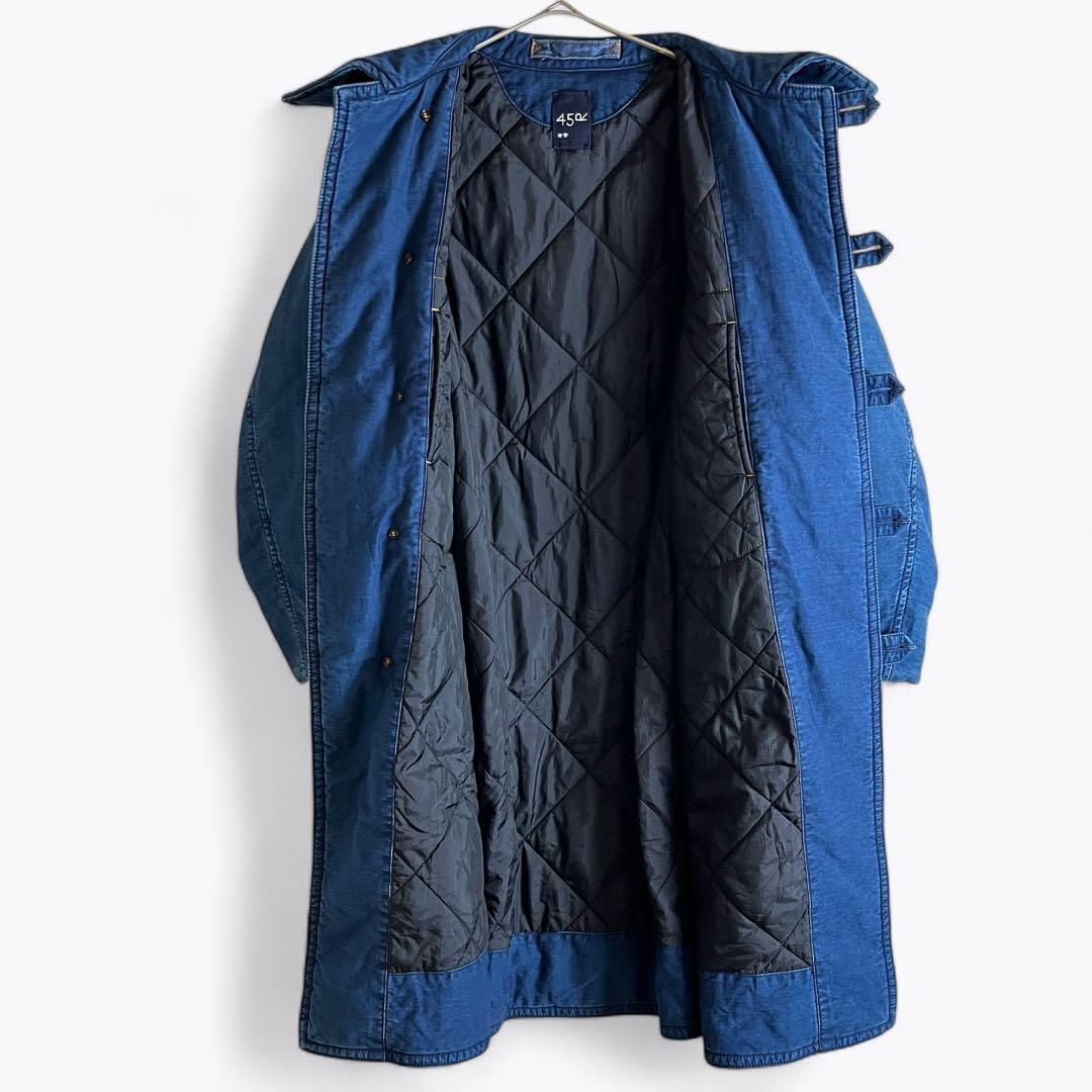 45R 麦サテンのイヌイットコート（加工） インディゴ 中綿
