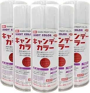 イサム塗料 キャンデー スプレー 300ML 上塗りクリヤーシェンナー イサムエアゾール スプレー塗料 ６本セット