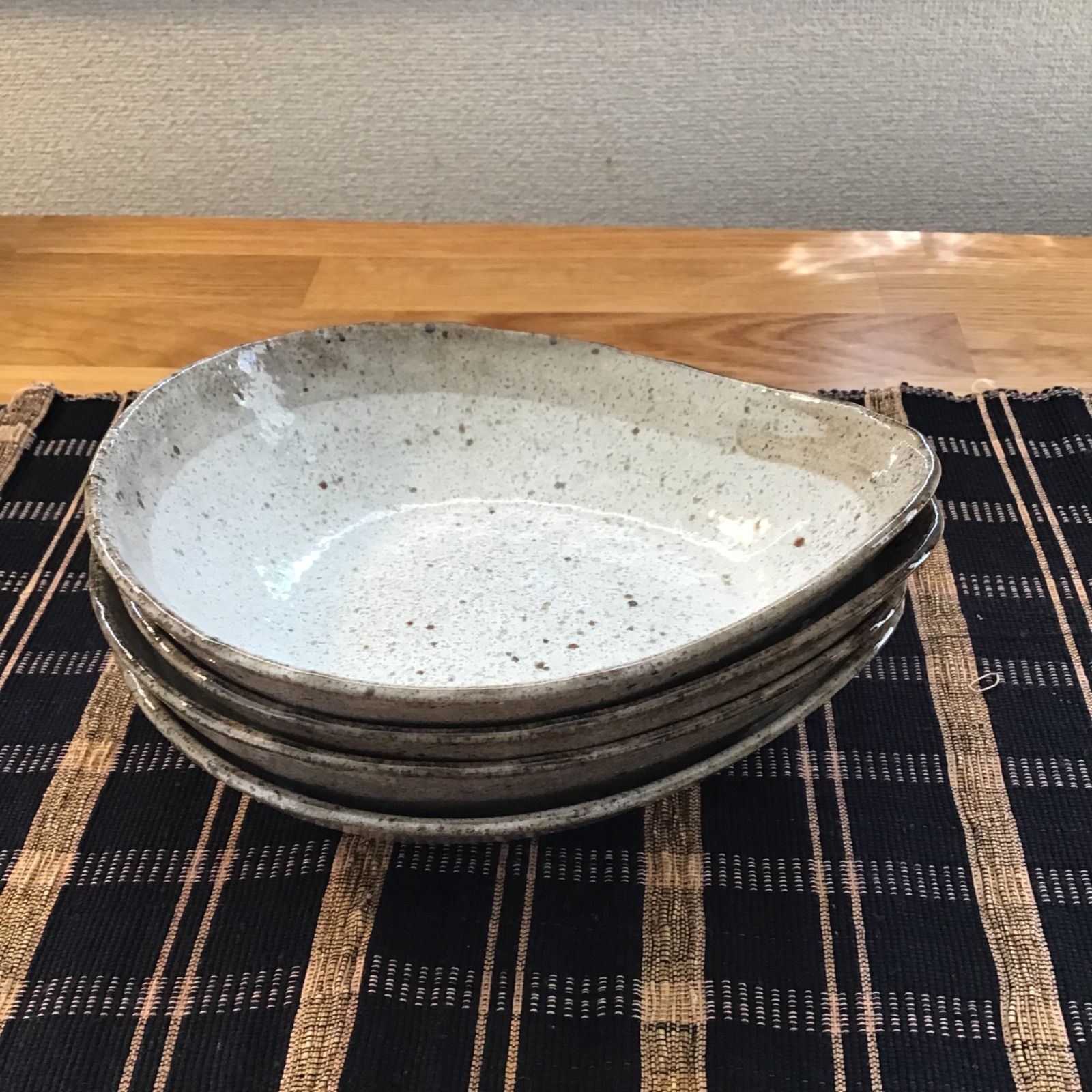 人気商品！！粉引変形多用鉢（カレー皿・パスタ皿）（日本製・美濃焼