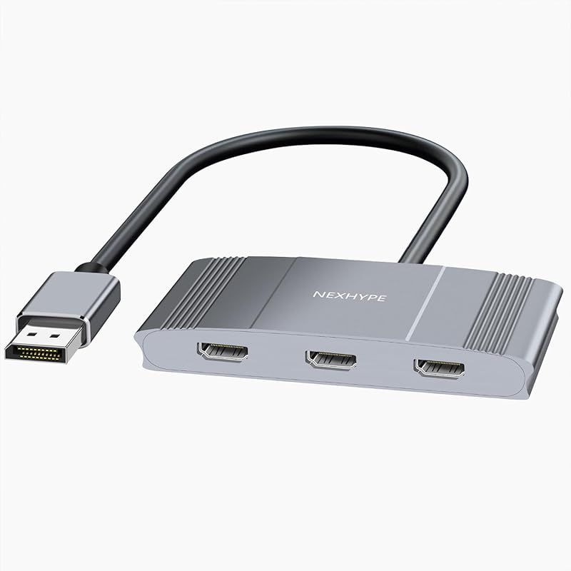 新着商品 DisplayPort to 3 HDMI MST ハブ 3ポート 4K 60Hz DisplayPort 1.4 スプリッター モニター DisplayPor t 拡張 HDM I 分配器 ミラーモード|拡張モード対応 0