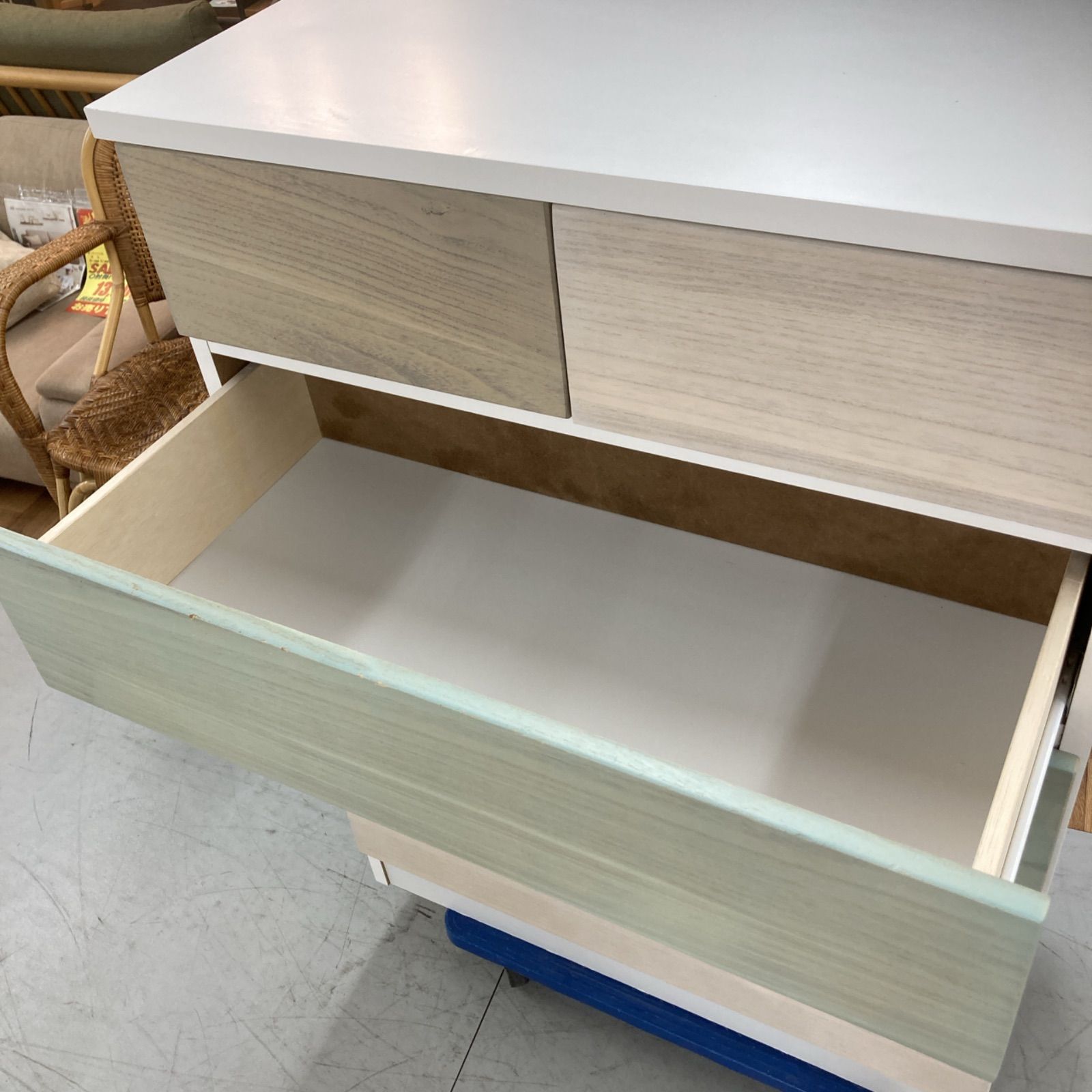 S252 大川家具 中村敬木工 5段チェスト セイリ 衣類収納 カラフル