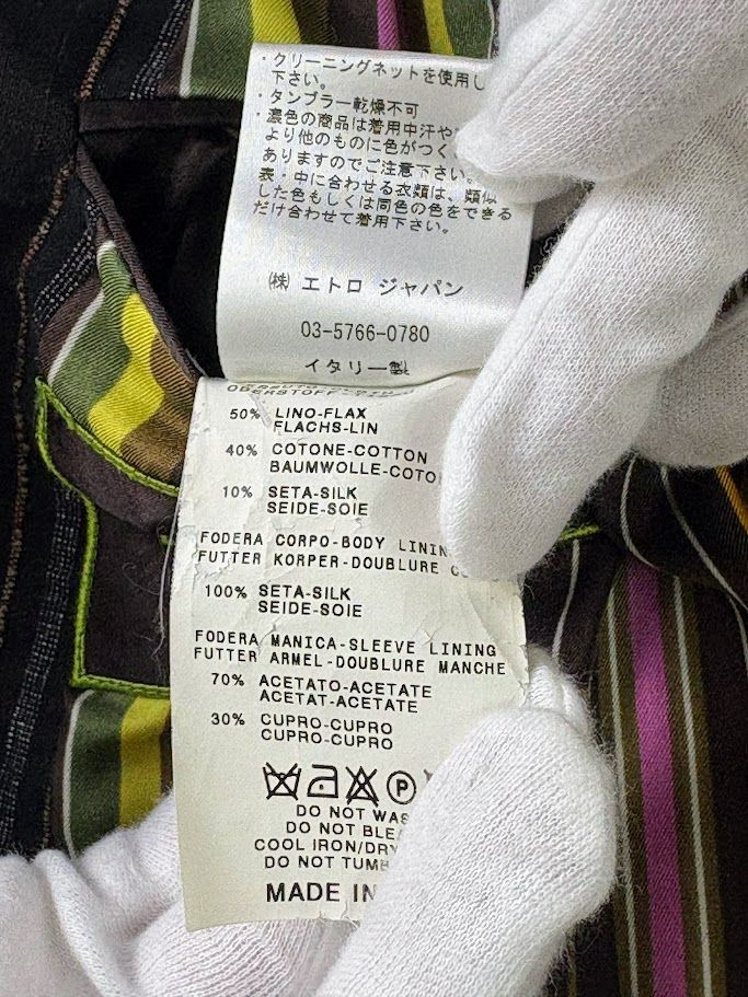 極上素材】ETRO エトロ ジャケット テーラードジャケット リネン